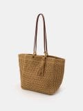 Pletena shopper torba - krem - SINSAY - small2