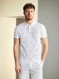 Polo majica s all-over printom - bijelo - SINSAY - small1