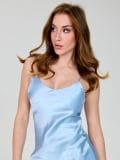 Атласна сукня - блакитний - SINSAY - small4