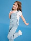 Jeansowe ogrodniczki wide leg w serca - niebieski - SINSAY - small5