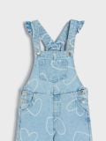 Jeansowe ogrodniczki wide leg w serca - niebieski - SINSAY - small10