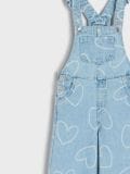 Jeansowe ogrodniczki wide leg w serca - niebieski - SINSAY - small11