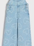 Jeansowe ogrodniczki wide leg w serca - niebieski - SINSAY - small12