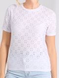 Bluza s ažurnim uzorkom - bijelo - SINSAY - small1