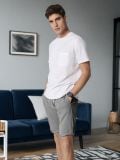 Σορτς slim fit - ανοιχτό γκρι - SINSAY - small3