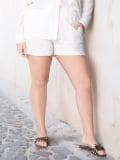 Kratke hlače z viskozo PLUS SIZE - krema - SINSAY - small6