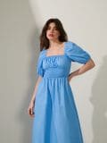 Vestito midi in cotone - blu pallido - SINSAY - small4
