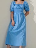 Vestito midi in cotone - blu pallido - SINSAY - small1