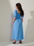 Vestito midi in cotone - blu pallido - SINSAY - small2