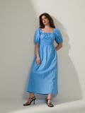 Vestito midi in cotone - blu pallido - SINSAY - small6