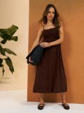 Midi obleka - temno rjava - SINSAY - small2
