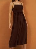 Midi obleka - temno rjava - SINSAY - small1