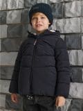 Tepitud jope kapuutsiga - must - SINSAY - small1