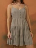 Vestito mini con effetto a balze - verde oliva - SINSAY - small1