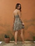 Vestito mini con effetto a balze - verde oliva - SINSAY - small2