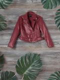 Vööga biker-jakk - tumepunane - SINSAY - small4