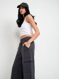 LADIES` TROUSERS - тъмносиво - SINSAY - small4
