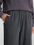 Wide leg kelnės - tamsiai pilka - SINSAY - small3