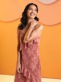 Midi haljina s volanima - roze - SINSAY - small3