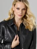Biker jakna od umjetne kože - crno - SINSAY - small5