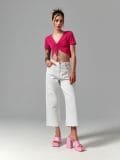 Crop top z vrvico - fuksije - SINSAY - small2
