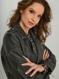 Τζάκετ μηχανής από δερματίνη - μαυρο - SINSAY - small4