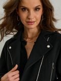 Biker jakna s pasom - črna - SINSAY - small8