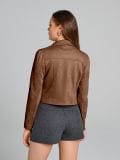 Kunstseemisnahast biker-jakk - beež - SINSAY - small3