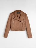 Kunstseemisnahast biker-jakk - beež - SINSAY - small6