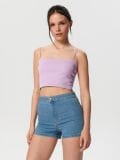 Джинсові шорти high waist - синій - SINSAY - small2