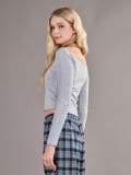 Bluza bez ramena - siva - SINSAY - small2