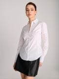 Cămașă cu inserție brodată - alb - SINSAY - small6
