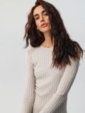 Sukienka maxi dzianianowa - kremowy - SINSAY - small1