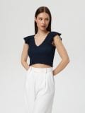 Bluza s naborima - mornarsko plava - SINSAY - small1