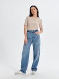 LADIES` T-SHIRT - μπεζ - SINSAY - small4