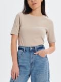 LADIES` T-SHIRT - μπεζ - SINSAY - small1