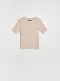 LADIES` T-SHIRT - μπεζ - SINSAY - small2