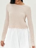 Bluza sa strukturnom teksturom - krem - SINSAY - small1