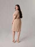 Sukienka koszulowa z paskiem - kremowy - SINSAY - small4