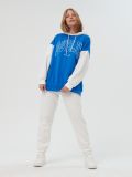 Oversized sweatshirt with slogan - blue - SINSAY - small2