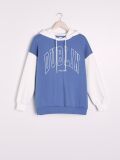 Oversized sweatshirt with slogan - blue - SINSAY - small4