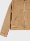 Kunstseemisnahast biker-jakk - beež - SINSAY - small16
