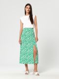 Spódnica midi w kwiaty - zielony - SINSAY - small1