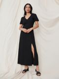Sukienka maxi z lnem - czarny - SINSAY - small5