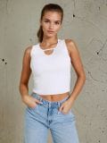 В’язаний топ - білий - SINSAY - small1
