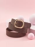 Ремінь з золотистою пряжкою - коричневий - SINSAY - small1