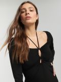 Sukienka midi z rozcięciem - czarny - SINSAY - small9