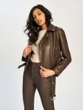 Hlače skinny fit - temno rjava - SINSAY - small4