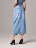 Jeans midi suknja s kaišem - plava - SINSAY - small2
