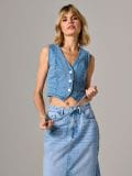 Jeans midi suknja s kaišem - plava - SINSAY - small3